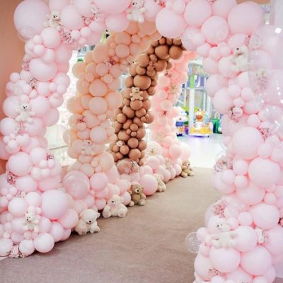 Blush balloon arches, Balloon Tunnel, Baby Shower Decoration, Birthday Party Decoration